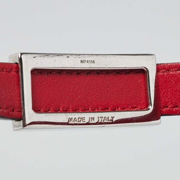 Fendi Black Leather FF Logo Wrap Around Bracelet - Picture 5 of 7